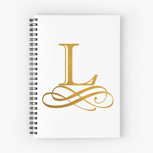 Item preview, Monogram L Gold Ribbon Flourish designed and sold by simplymonogram.