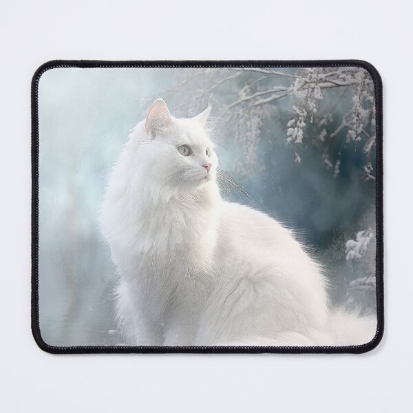 Item preview, White Persian Cat in Winter 01 designed and sold by Elisabeth Lucas.