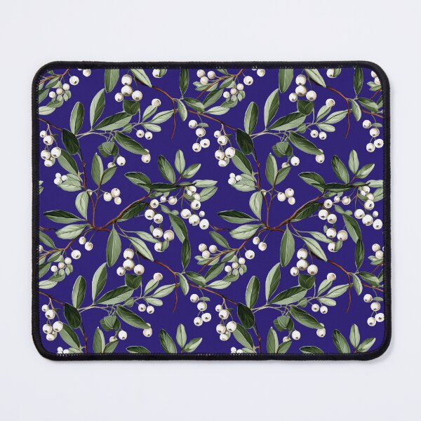 Item preview, Mistletoe Seamless Pattern Blue Berry background designed and sold by Sototos® ⭐⭐⭐⭐⭐.