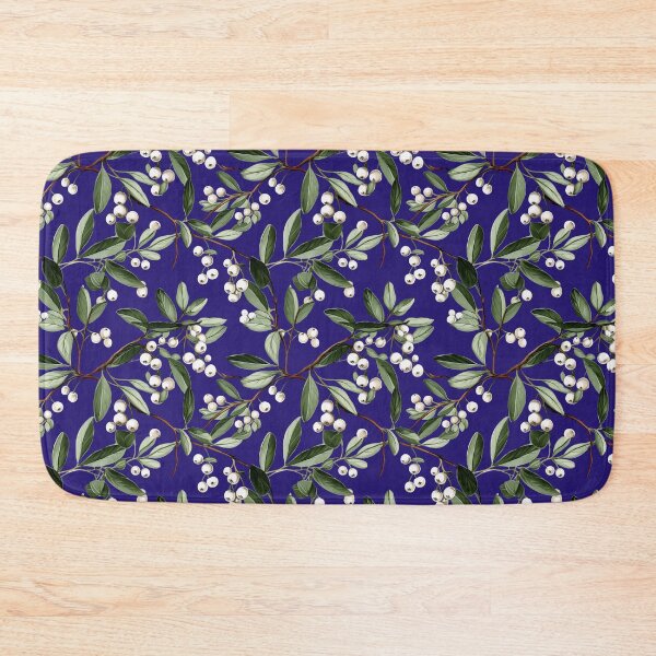 Item preview, Mistletoe Seamless Pattern Blue Berry background designed and sold by Sototos® ⭐⭐⭐⭐⭐.