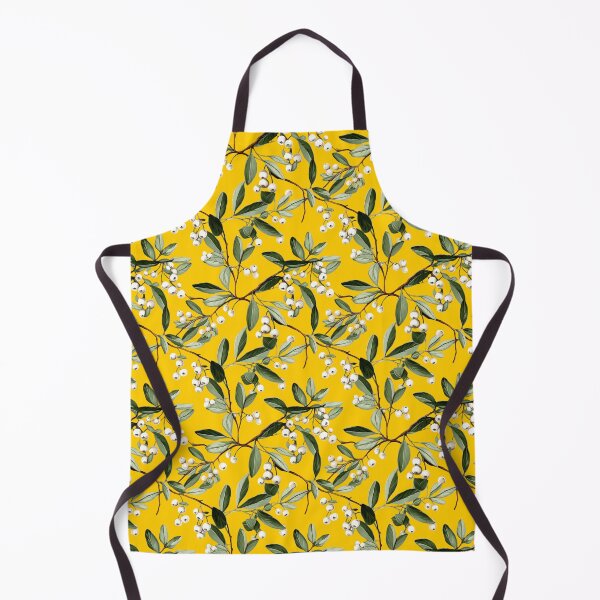 Item preview, Mistletoe Seamless Pattern Dark Yellow background designed and sold by Sototos® ⭐⭐⭐⭐⭐.