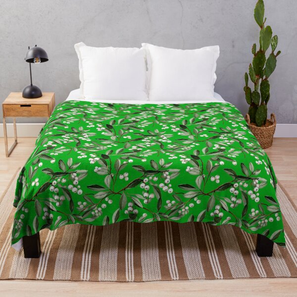 Item preview, Mistletoe Seamless Pattern Green Shamrock background designed and sold by Sototos® ⭐⭐⭐⭐⭐.
