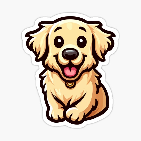 Golden Retriever Cartoon Stickers for Sale, Free US Shipping