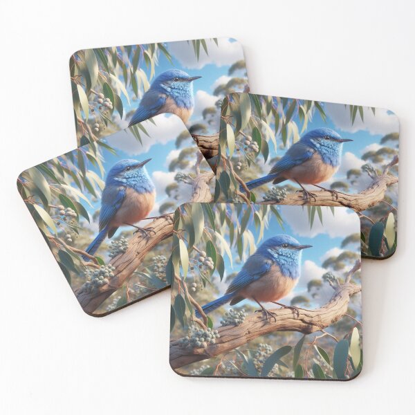 Item preview, The Blue Wren In A Gum Tree designed and sold by The Drewbs at Skipton Studioz.