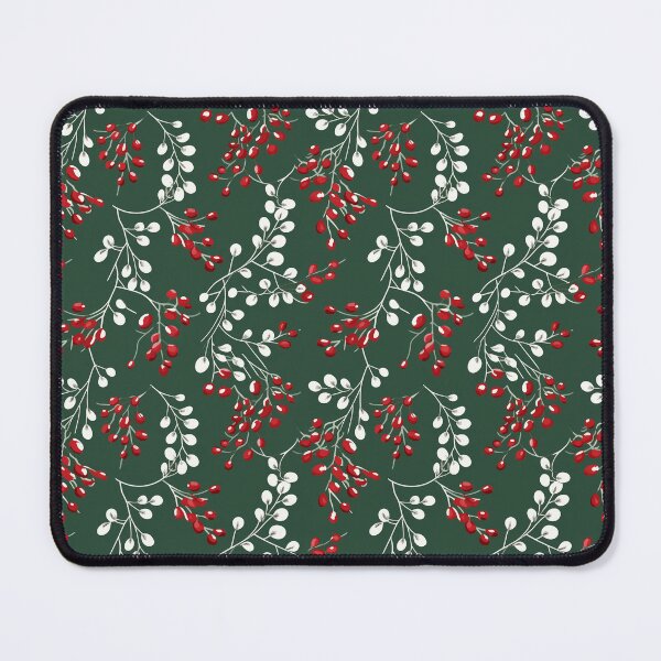 Item preview, Red and White Mistletoe Seamless Pattern  designed and sold by Sototos® ⭐⭐⭐⭐⭐.