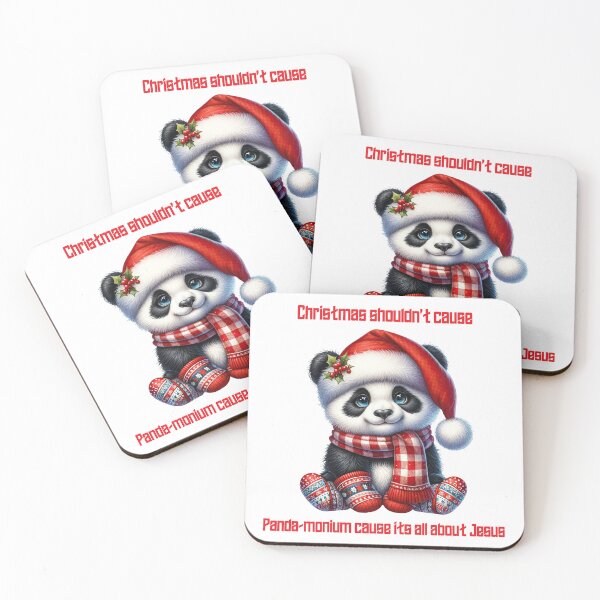 Item preview, Christmas shouldn't cause panda-monium cause it's all about Jesus (panda) designed and sold by Lisa Weber.
