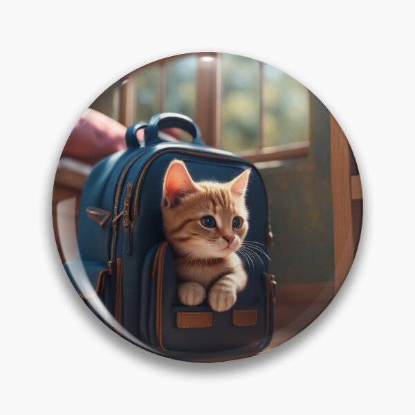 Artikelvorschau, Eine süße kleine Katze in der Schultasche entworfen und verkauft von RealisticAi.