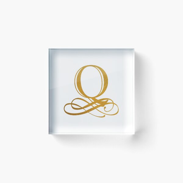 Item preview, Monogram Q Gold Ribbon Flourish designed and sold by simplymonogram.