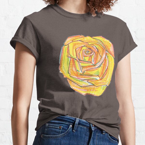 Yellow Rose Drawing - 2018 Classic T-Shirt