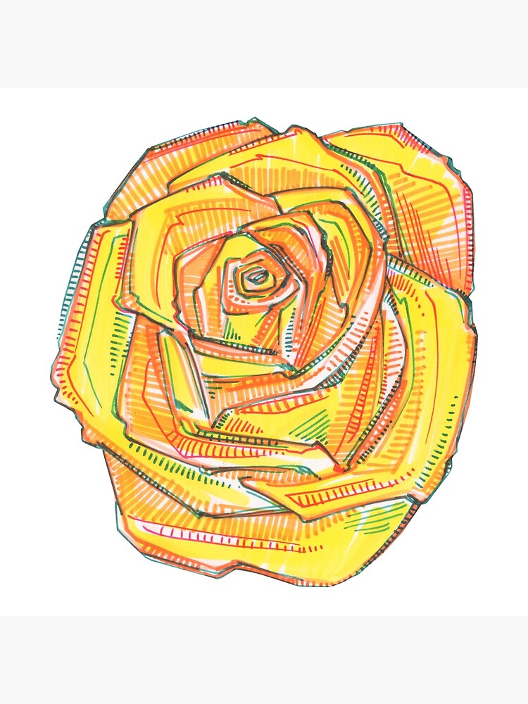 Yellow Rose Drawing - 2018 by gwennpaints