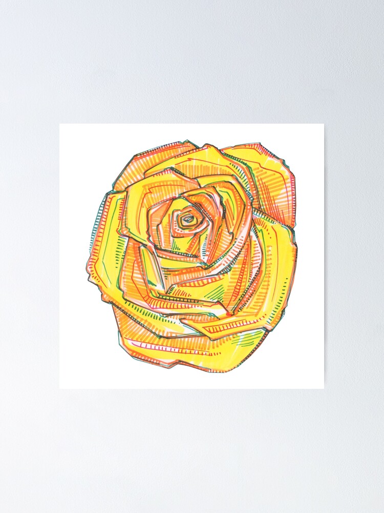 Yellow Rose Drawing 2018 Poster By Gwennpaints Redbubble 11,000+ vectors, stock photos & psd files. redbubble