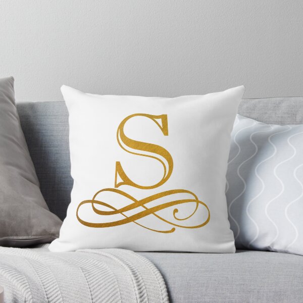 Item preview, Monogram S Gold Ribbon Flourish designed and sold by simplymonogram.
