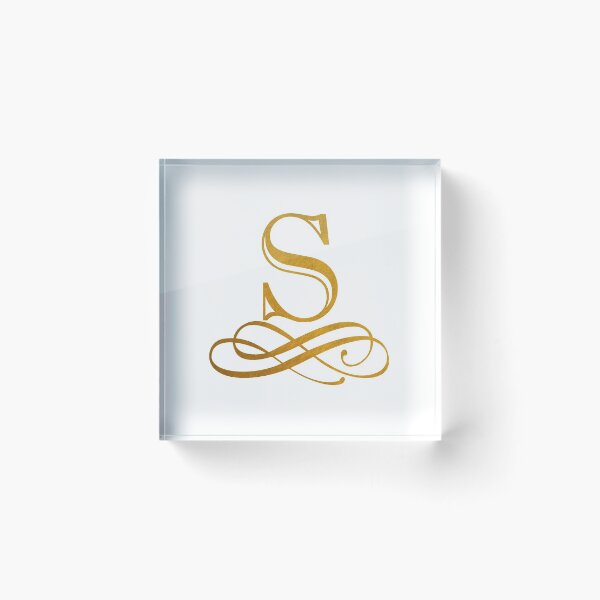 Item preview, Monogram S Gold Ribbon Flourish designed and sold by simplymonogram.