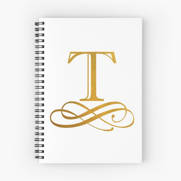 Item preview, Monogram T Gold Ribbon Flourish designed and sold by simplymonogram.