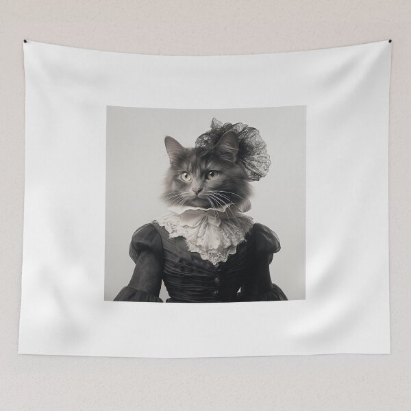Item preview, Cat in Victorian Dress with headdress Art designed and sold by redstar19.