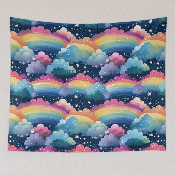Item preview, Arco iris, nubes, árboles y estrellas. designed and sold by NikkofTime.