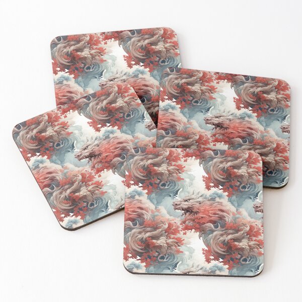 Item preview, red dragon seamless water colour designed and sold by pp-por.