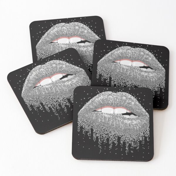 Item preview, Silver Glitter Lips designed and sold by LionessLove.