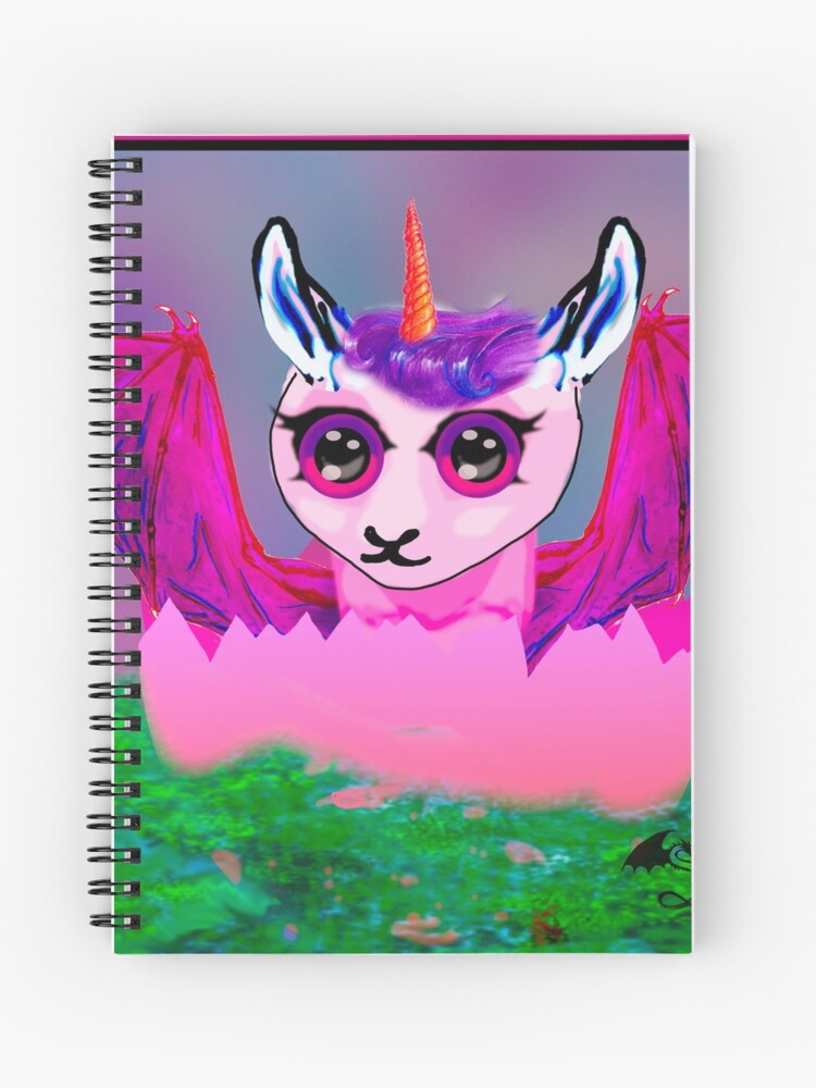 lama unicorn pegsus drachen fledermaus winged cute baby anime manga lustig   spiralblock