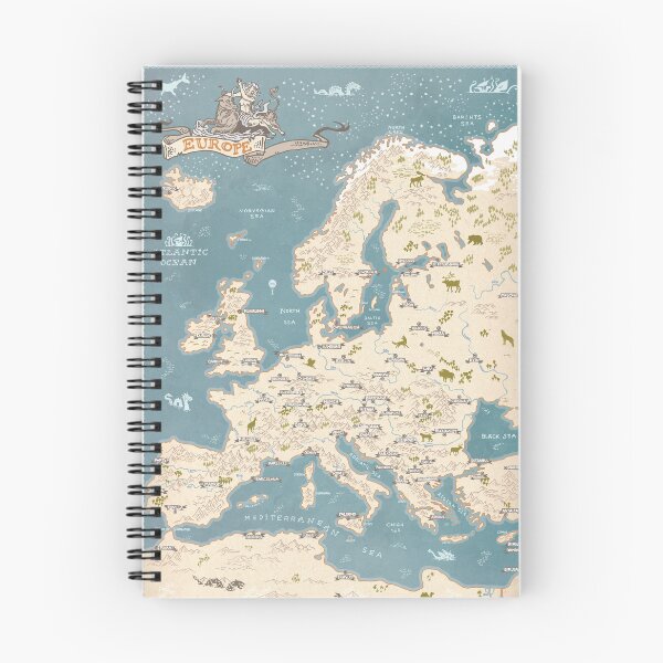 Item preview, Europe map hand drawn illustrations designed and sold by QatlasMap Shop.