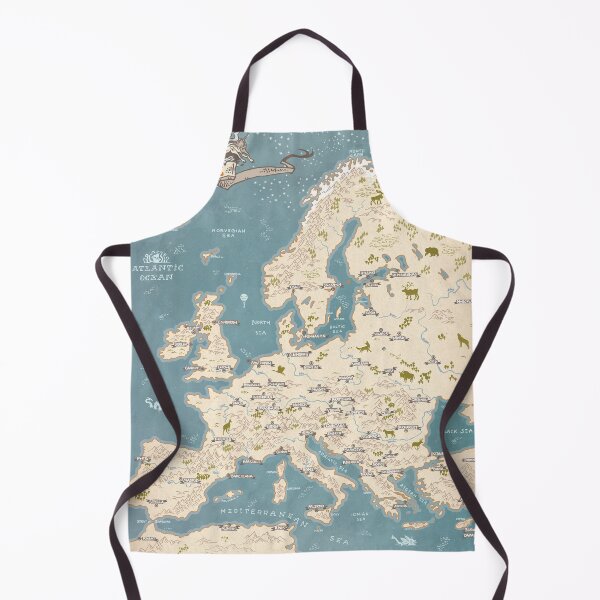 Item preview, Europe map hand drawn illustrations designed and sold by QatlasMap Shop.