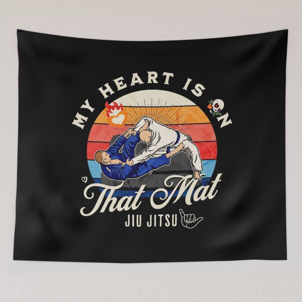 Item preview, Retro Sunset Jiu Jitsu My Heart Is On That Mat designed and sold by Ninety9Secrets.
