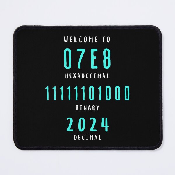 Item preview, Welcome to 07E8 hexadecimal, 11111101000 binary, 2024 decimal. Saying in English - makes sense designed and sold by Pflugart.