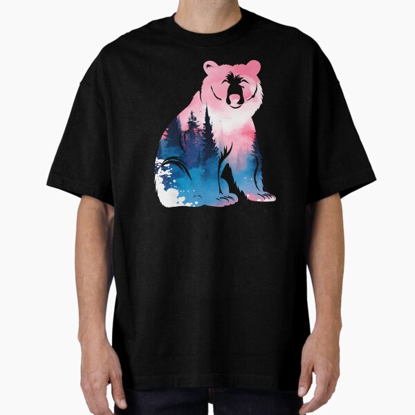 Item preview, Subtle Trans Pride Forest Bear Watercolor Silhouette designed and sold by ArtliciousHUMAN.
