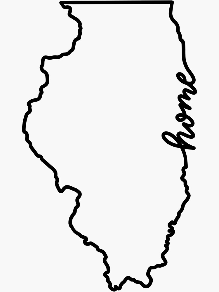 Thumbnail 3 of 3, Sticker, Illinois Home State Outline designed and sold by Ohmyposhdesigns.