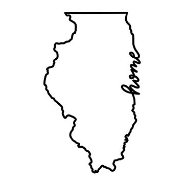 Artwork thumbnail, Illinois Home State Outline by Elyse Burns