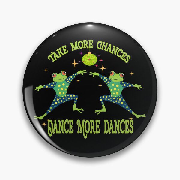 Item preview, Retro Funny Frogs dancing Take More Chances Dance More Dances designed and sold by GirlGlowGraphic.