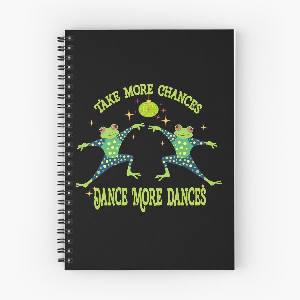 Item preview, Retro Funny Frogs dancing Take More Chances Dance More Dances designed and sold by GirlGlowGraphic.
