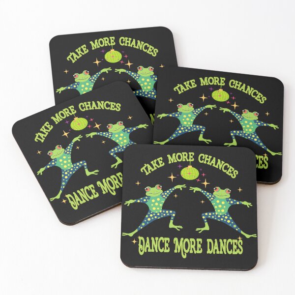 Item preview, Retro Funny Frogs dancing Take More Chances Dance More Dances designed and sold by GirlGlowGraphic.
