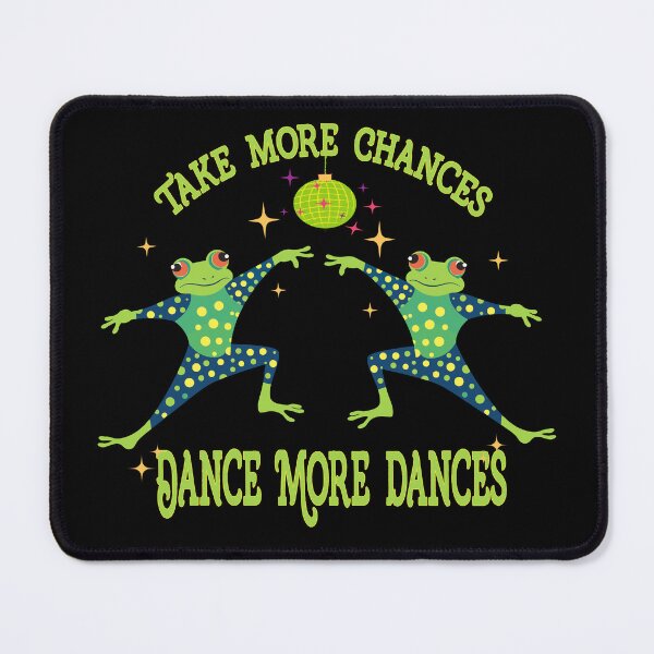 Item preview, Retro Funny Frogs dancing Take More Chances Dance More Dances designed and sold by GirlGlowGraphic.