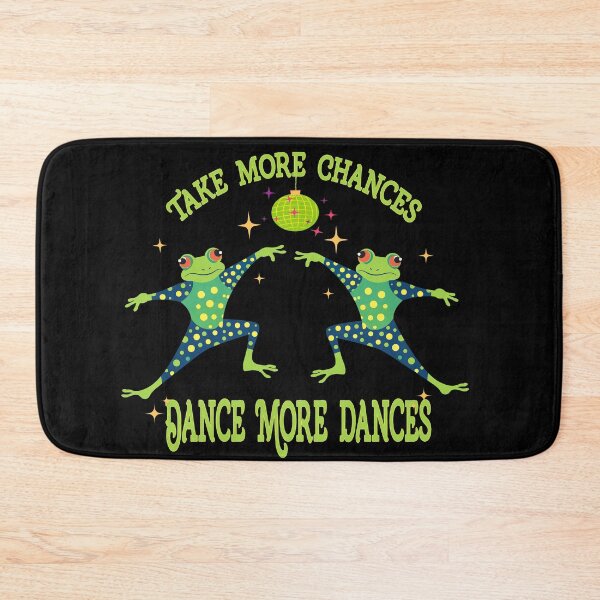 Item preview, Retro Funny Frogs dancing Take More Chances Dance More Dances designed and sold by GirlGlowGraphic.