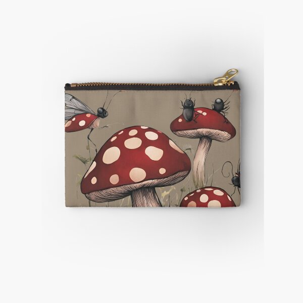 Item preview, Dark Cottagecore Goblincore Mushrooms Toadstool with Lady Bugs designed and sold by MeadowLoom.