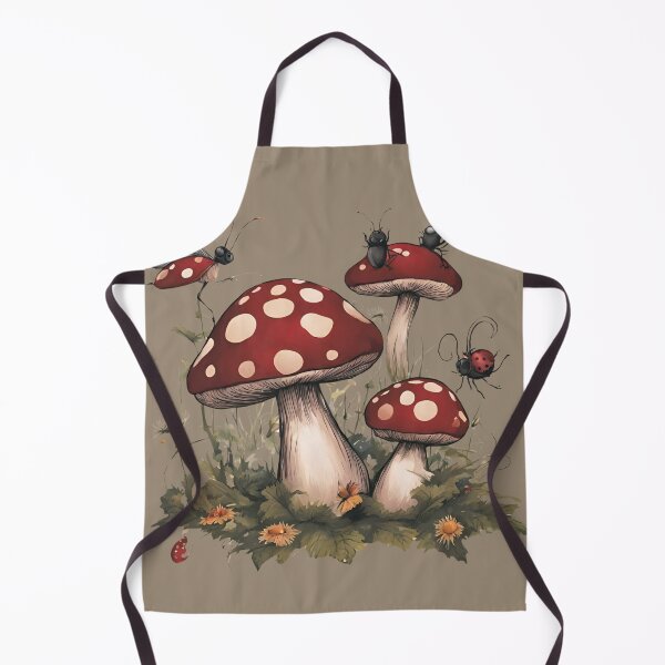 Item preview, Dark Cottagecore Goblincore Mushrooms Toadstool with Lady Bugs designed and sold by MeadowLoom.