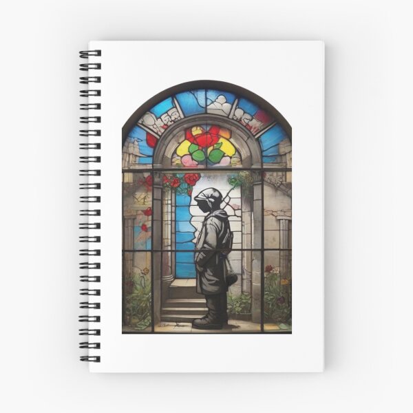 Item preview, BANKSY Graffiti Stained Glass designed and sold by QuirkByLgnatius.