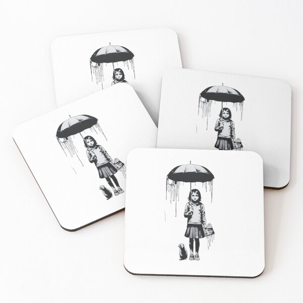 Item preview, Banksy Girl With an Umbrella and her dog designed and sold by QuirkByLgnatius.