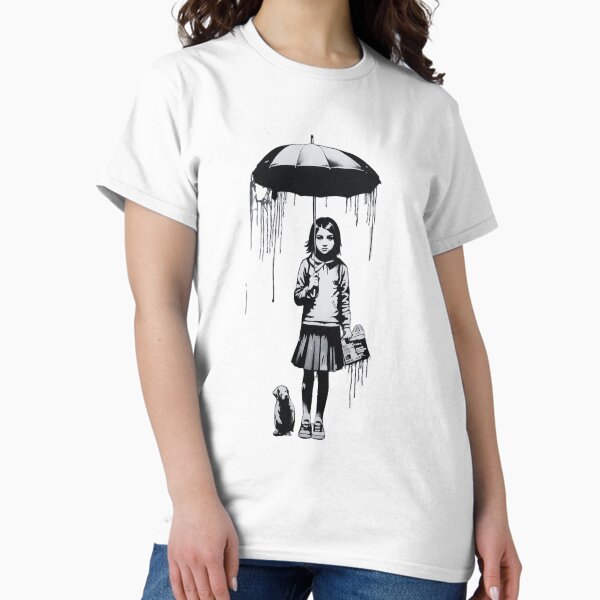 Item preview, Banksy Girl With an Umbrella and her dog designed and sold by QuirkByLgnatius.