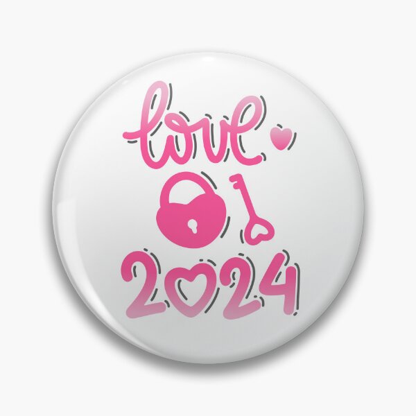 Item preview, LOVE 2024 lettering with key and heart shaped padlock designed and sold by Nattalu.