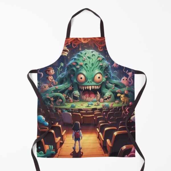 Item preview, Fun Anime Inspired Young Girl With Crazy Cute Colorful Kawaii Monsters in a Theatre designed and sold by BardCoreDesigns.