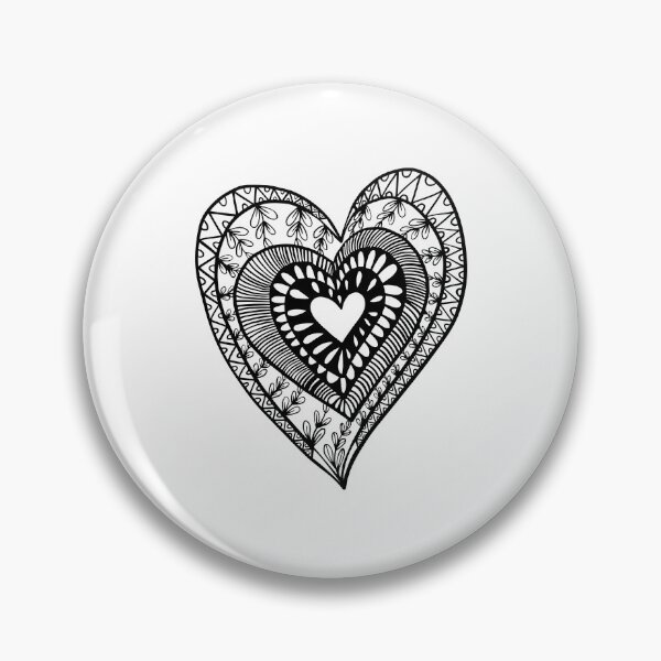 Item preview, Black Heart doodle Pattern designed and sold by LionessLove.
