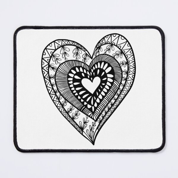 Item preview, Black Heart doodle Pattern designed and sold by LionessLove.