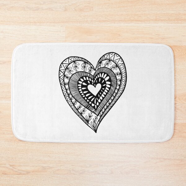 Item preview, Black Heart doodle Pattern designed and sold by LionessLove.