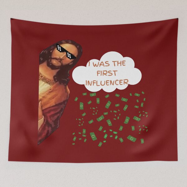 Artikelvorschau, DER ERSTE INFLUENCER, LUSTIGER JESUS entworfen und verkauft von PaulBlueShop.
