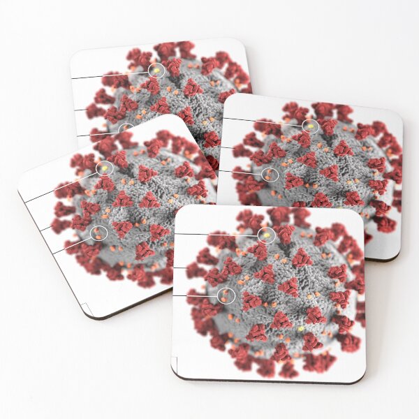 Item preview, STK701484H-3D ultrastructure of the coronavirus, with labels. designed and sold by StocktrekImages.