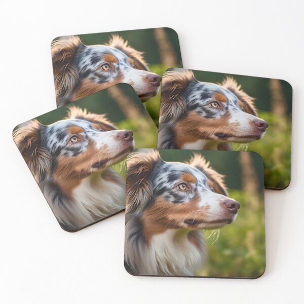 Aperçu de l'œuvre Photographie de portrait de race de chien de berger australien mignon dans la nature créée et vendue par NBSStore.