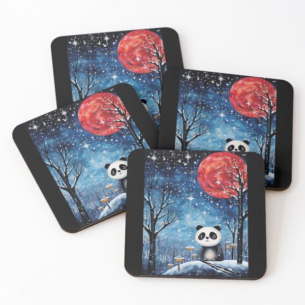 Item preview, Panda And Red Moon designed and sold by ErdmanBerge.