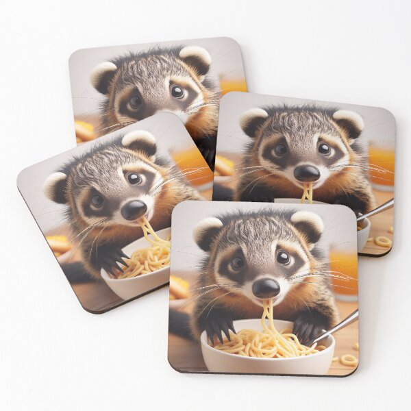 Item preview, Coatimundi Eating Noodles designed and sold by Daniel Dudgeon.
